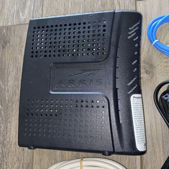 Arris TM632A Cable Touchstone Telephony Modem With Cables - Picture 2 of 8